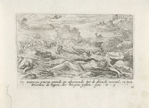 Het water zakt by Crispijn van de Passe, print, 1700-1750