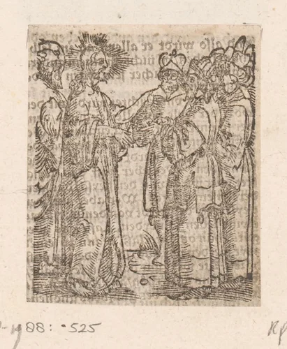 Christus sprekend met de Farizeeërs by anonymous, print, 1536