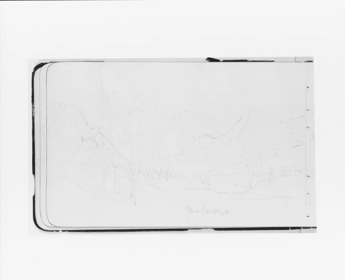 Mountain Landscape Near Canmore (from Sketchbook) by Albert Bierstadt, artwork, 1890