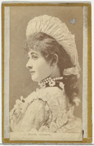 Estelle Clayton, from the Actresses and Celebrities series (N60, Type 2) promoting Little Beauties Cigarettes for Allen & Ginter brand tobacco products by Allen & Ginter, photograph, 1887