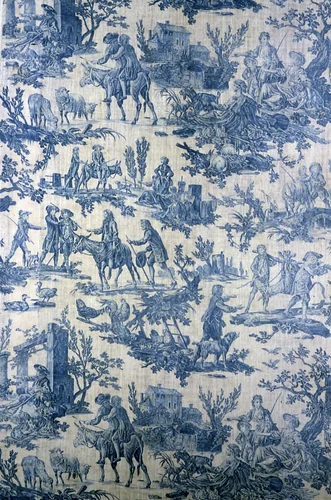 Le Meunier, Son Fils, et l'Ane (The Miller, His Son, and the Ass) (Furnishing Fabric) by Jean Baptiste Huet, textile, 1800-1810