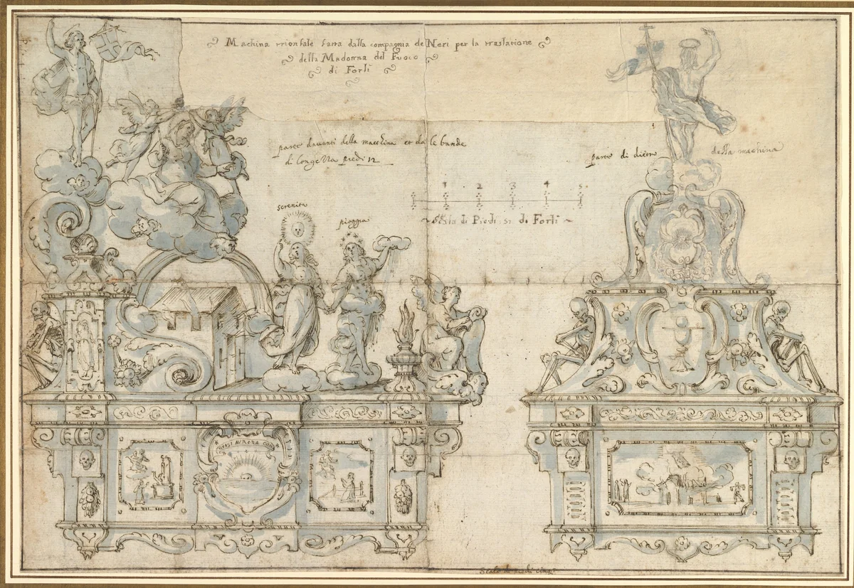 Design for a Processional Float by anonymous, drawing, 1600-1700