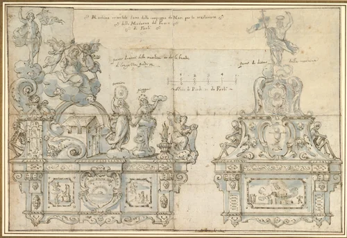 Design for a Processional Float by anonymous, drawing, 1600-1700