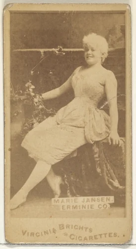 Marie Janson, Erminie Co., from the Actors and Actresses series (N45, Type 1) for Virginia Brights Cigarettes by Allen & Ginter, photograph, 1885-1891