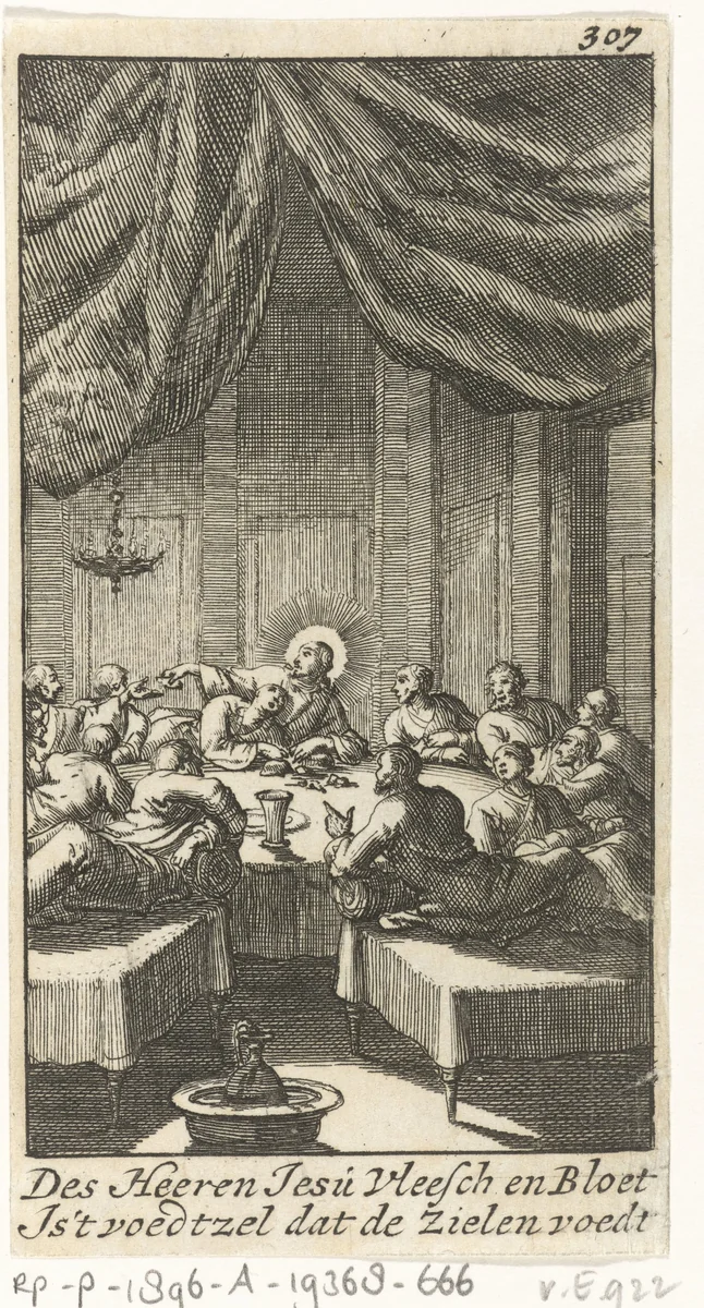 Laatste Avondmaal by Jan Luyken, print, 1687