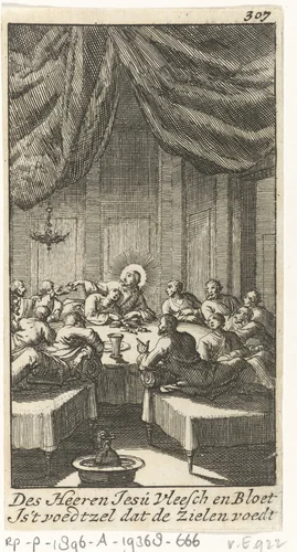 Laatste Avondmaal by Jan Luyken, print, 1687