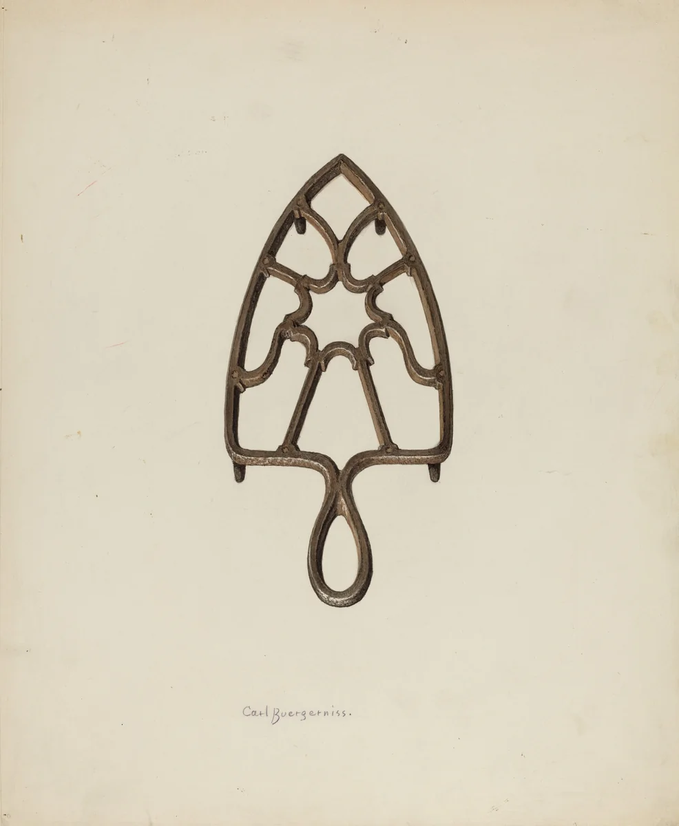 Flat Iron Stand by Carl Buergerniss, index of american design, 1941