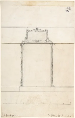 Design for a Mirror by Charles Hindley and Sons, drawing, 1841-1884
