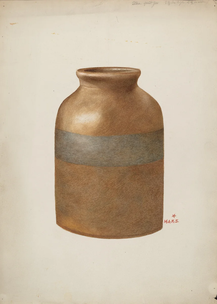 Stone Fruit Jar by Margaret Stottlemeyer, index of american design, 1935-1942