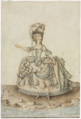 Costume Study for Opera Singer by Jean Michel Moreau le Jeune, drawing, 1781
