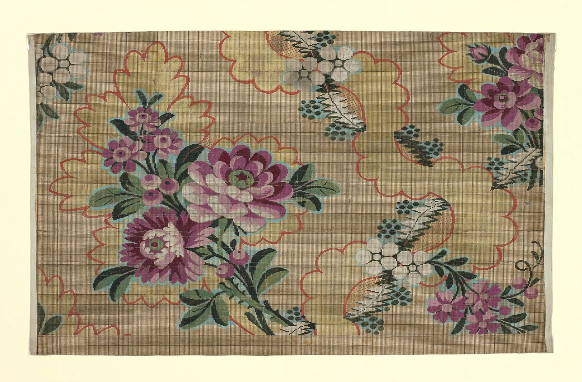 Mise-en-carte (Point-paper) by France, textile, 1760-1790