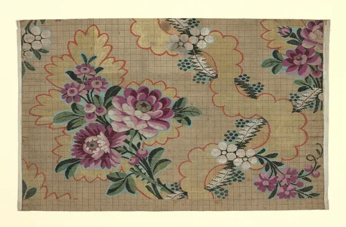 Mise-en-carte (Point-paper) by France, textile, 1760-1790