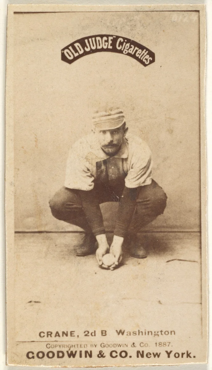 Samuel "Sam" Newhall Crane, 2nd Base, Washington Nationals, from the Old Judge series (N172) for Old Judge Cigarettes by Goodwin & Company, photograph, 1887