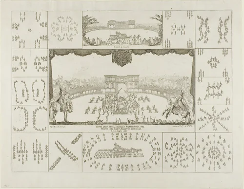 Carousel for Ferdinand II, Duke of Tuscany by Stefano della Bella, print, 1637
