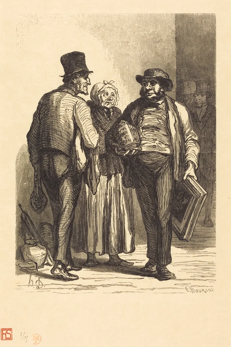 L'Hotel des Commissaires-priseurs: Les Marchands by Charles Maurand; Honoré Daumier, portfolio, 1863