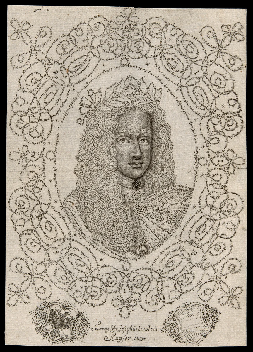 Joseph I (August), Holy Roman Emperor by Johann Michael Püchler, print, 1700-1710