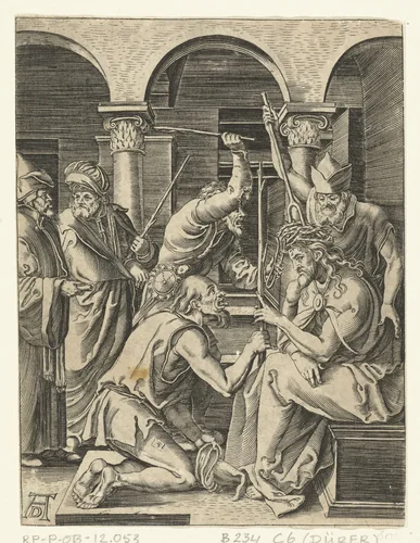Doornenkroning van Christus by anonymous, print, 1510-1699