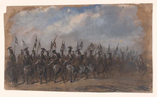 Squadron of Lancers by Auguste Raffet, drawing, 1820-1860