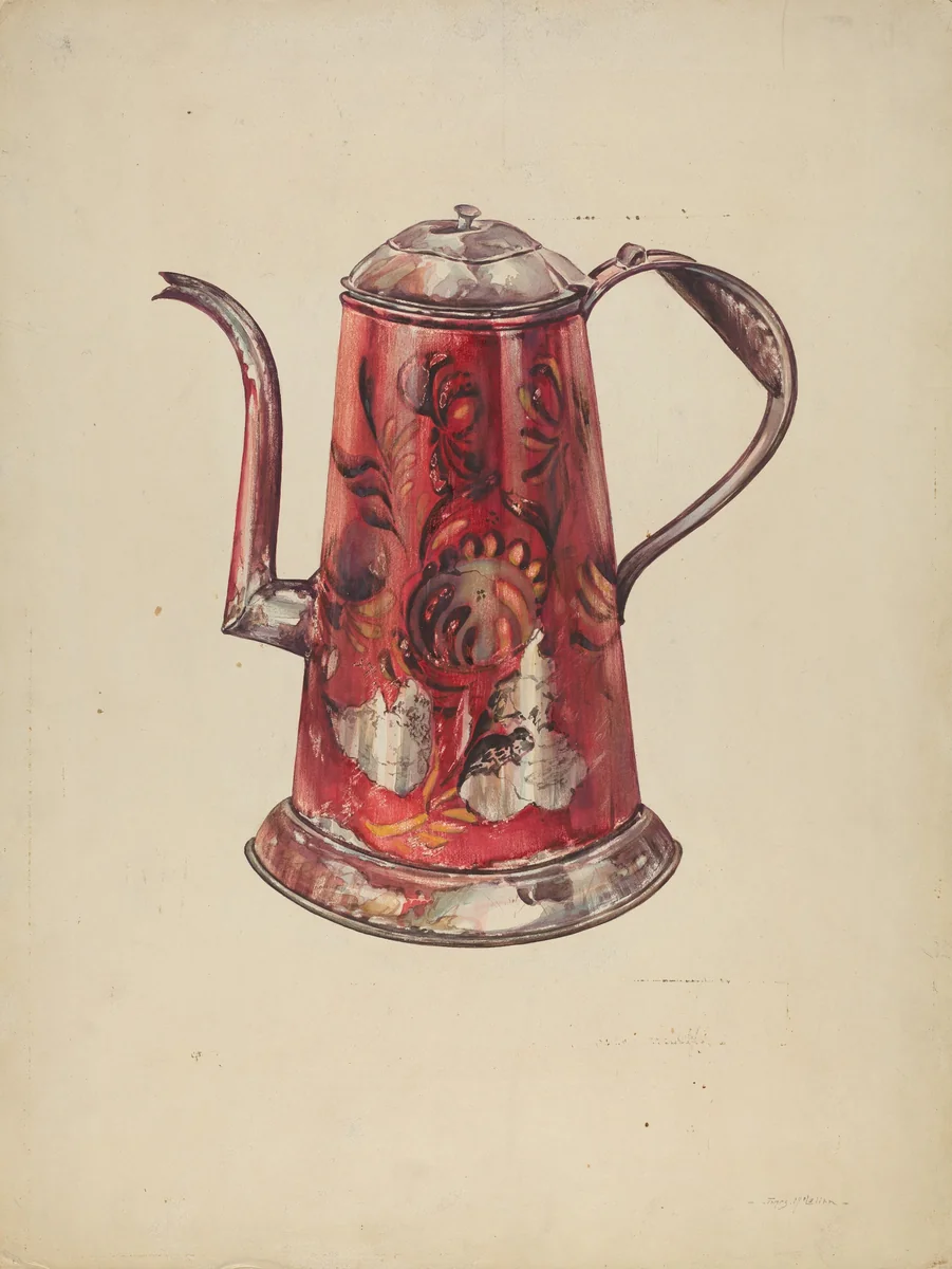 Tin Teapot by James McLellan, index of american design, 1938