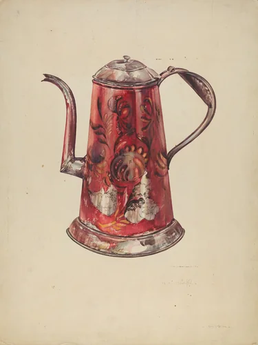 Tin Teapot by James McLellan, index of american design, 1938