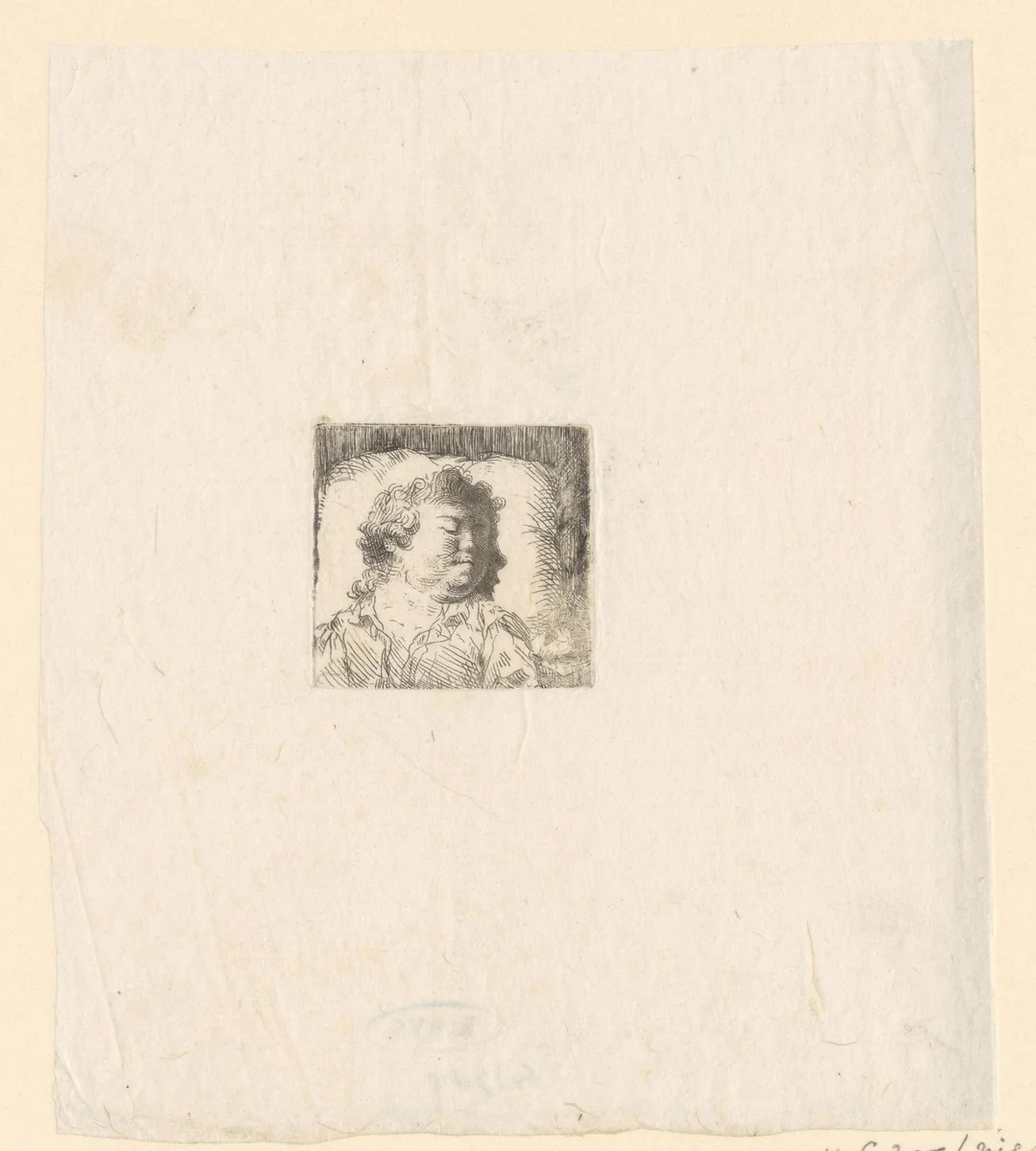 Slapend kind by William James Smith, print, 1824