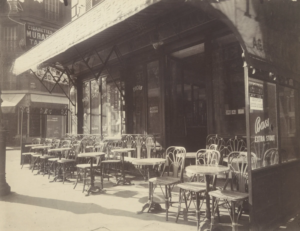 Café, Avenue de la Grande Armée by Eugène Atget, photograph, 1924