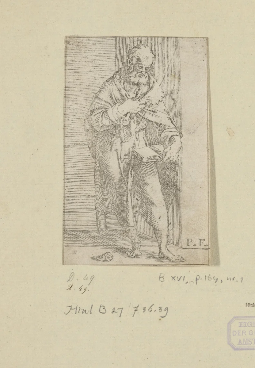 De heilige Petrus by Unknown, print, 1534-1606