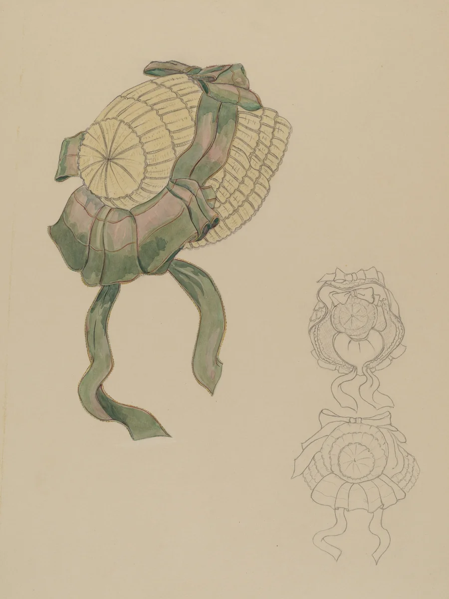 Bonnet by Gladys Cook, index of american design, 1935-1942
