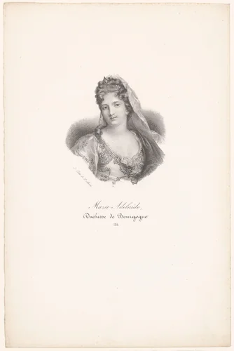 Portret van Maria Adelheid van Savoye by anonymous, print, 1818-1842