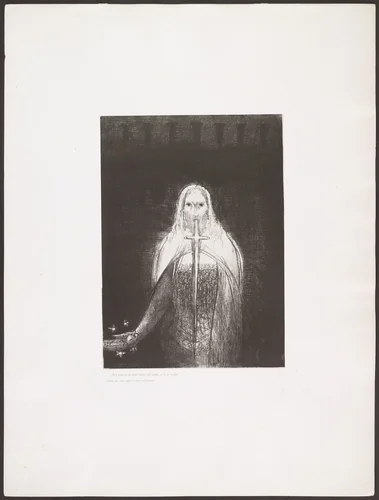 And He Had in His Right Hand Seven Stars, and out of His Mouth Went a Sharp Two-Edged Sword (Et il avait dans sa main droit sept étoiles, et de sa bouche sortait une épée aiguë à deux tranchants) from Apocalypse of Saint John (Apocalypse de Saint-Jean) by Odilon Redon, print, 1899