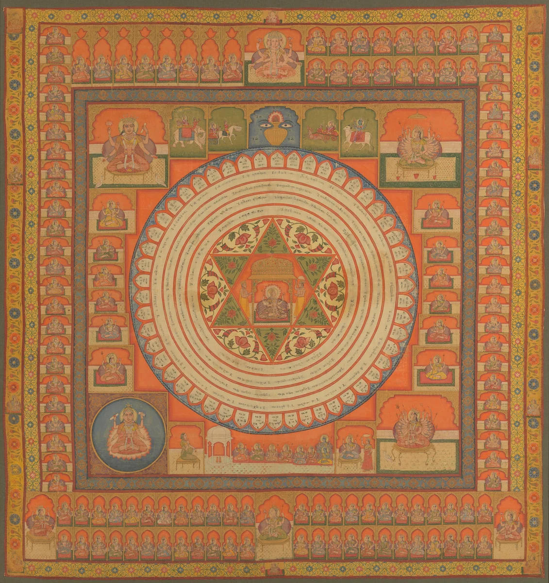 Mystical Diagram (Yantra) by India Rajasthan, painting, 1801-1900