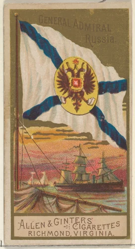 General Admiral, Russia, from the Naval Flags series (N17) for Allen & Ginter Cigarettes Brands by Allen & Ginter, print, 1886-1891