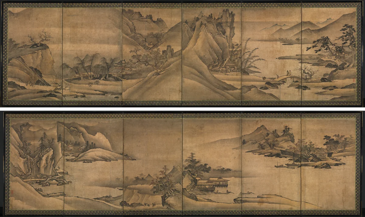 Landscape of the Four Seasons by Yi Sumun, painting, 1450-1499