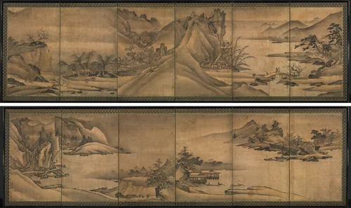 Landscape of the Four Seasons by Yi Sumun, painting, 1450-1499