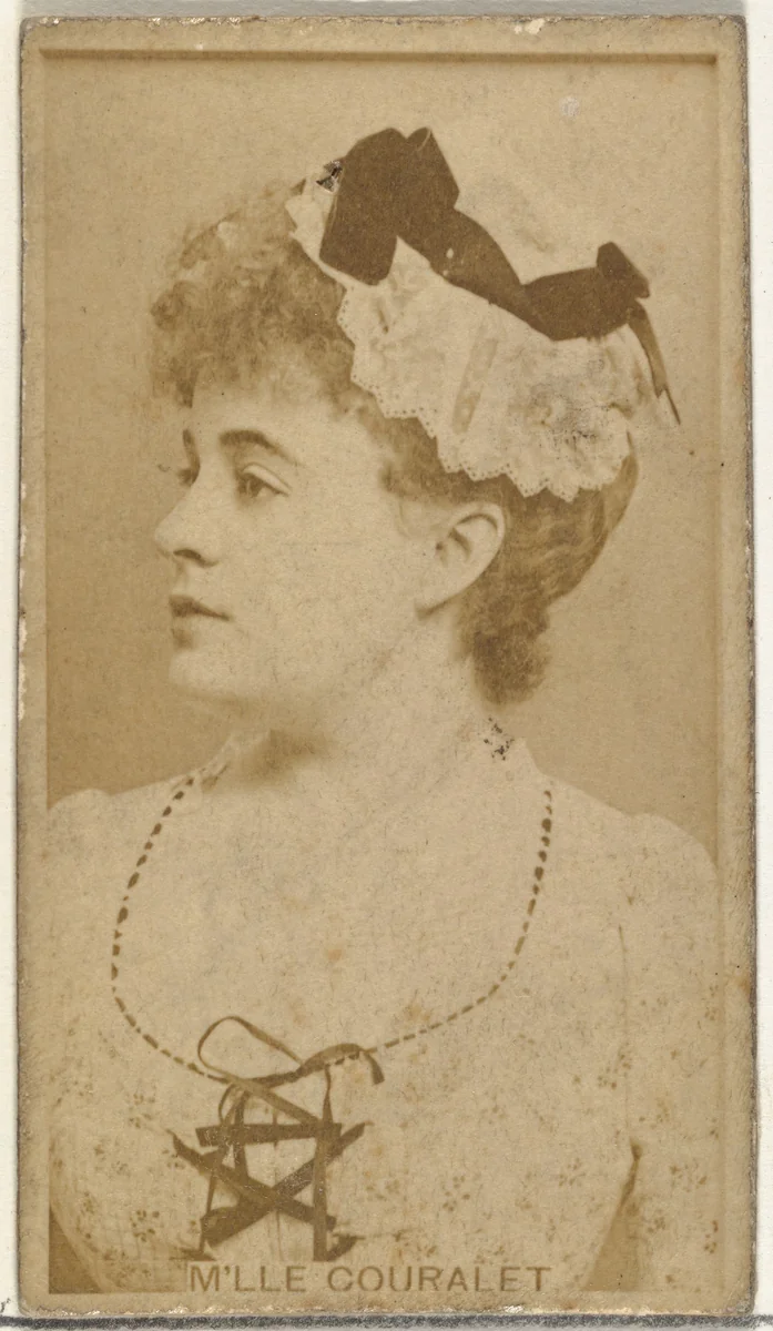 M'lle Couralet, from the Actors and Actresses series (N145-8) issued by Duke Sons & Co. to promote Duke Cigarettes by W. Duke, Sons & Co., photograph, 1890-1895