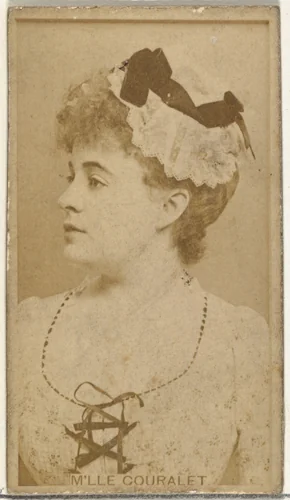 M'lle Couralet, from the Actors and Actresses series (N145-8) issued by Duke Sons & Co. to promote Duke Cigarettes by W. Duke, Sons & Co., photograph, 1890-1895