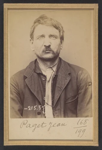 Paget. Jean, Louis. 41 ans, né le 15/7/52 à Thonon (Haute-Savoie). Cordonnier. Anarchiste. 12/3/94. by Alphonse Bertillon, photograph, 1894