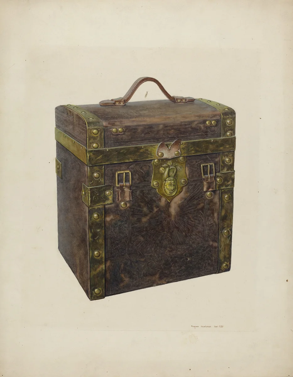 Small Square Trunk by Regina Henderer, index of american design, 1940
