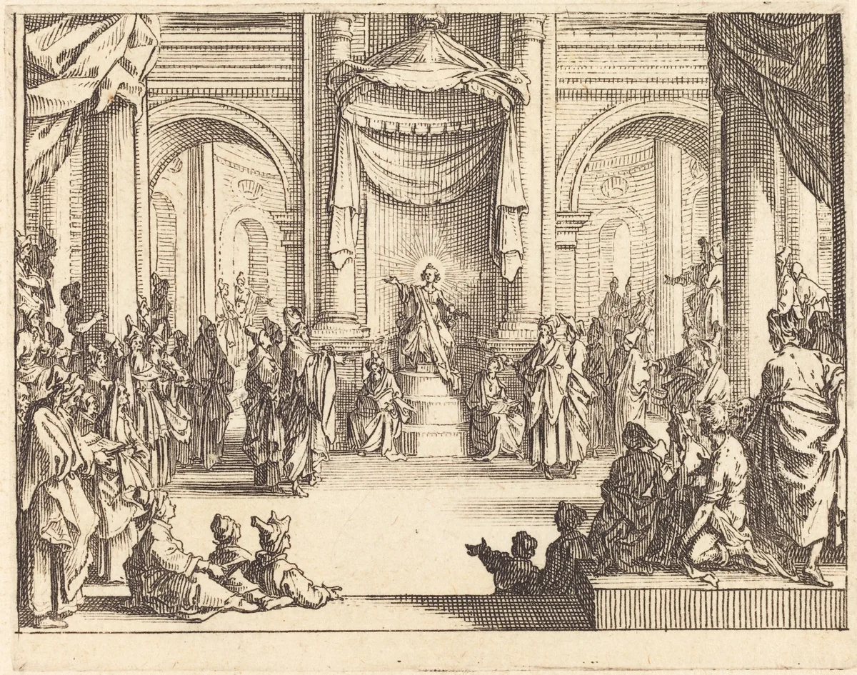 Christ Disputing with the Doctors by Jacques Callot, print, 1635