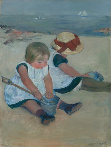 Children Playing on the Beach by Mary Cassatt, painting, 1884
