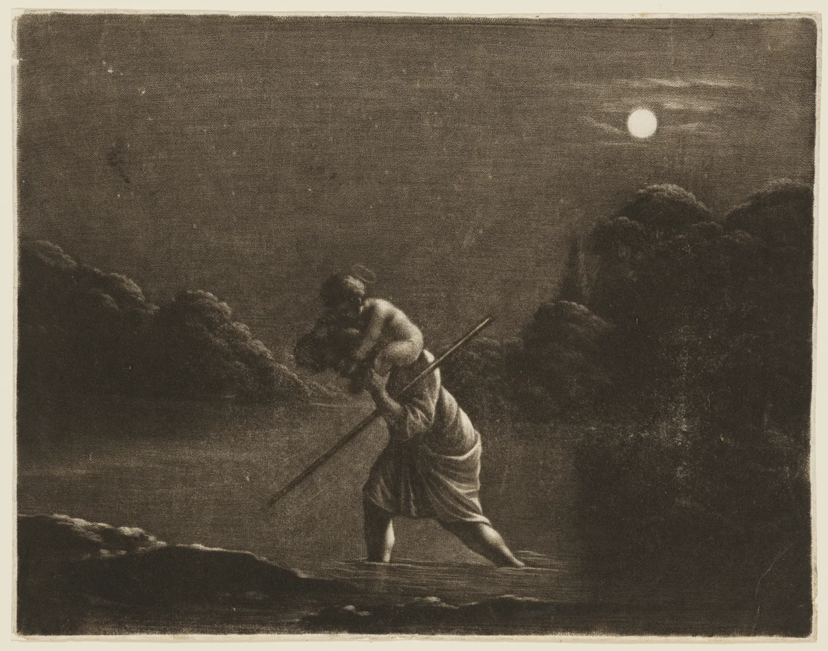 St. Christopher by Wallerant Vaillant, print, 1635-1677