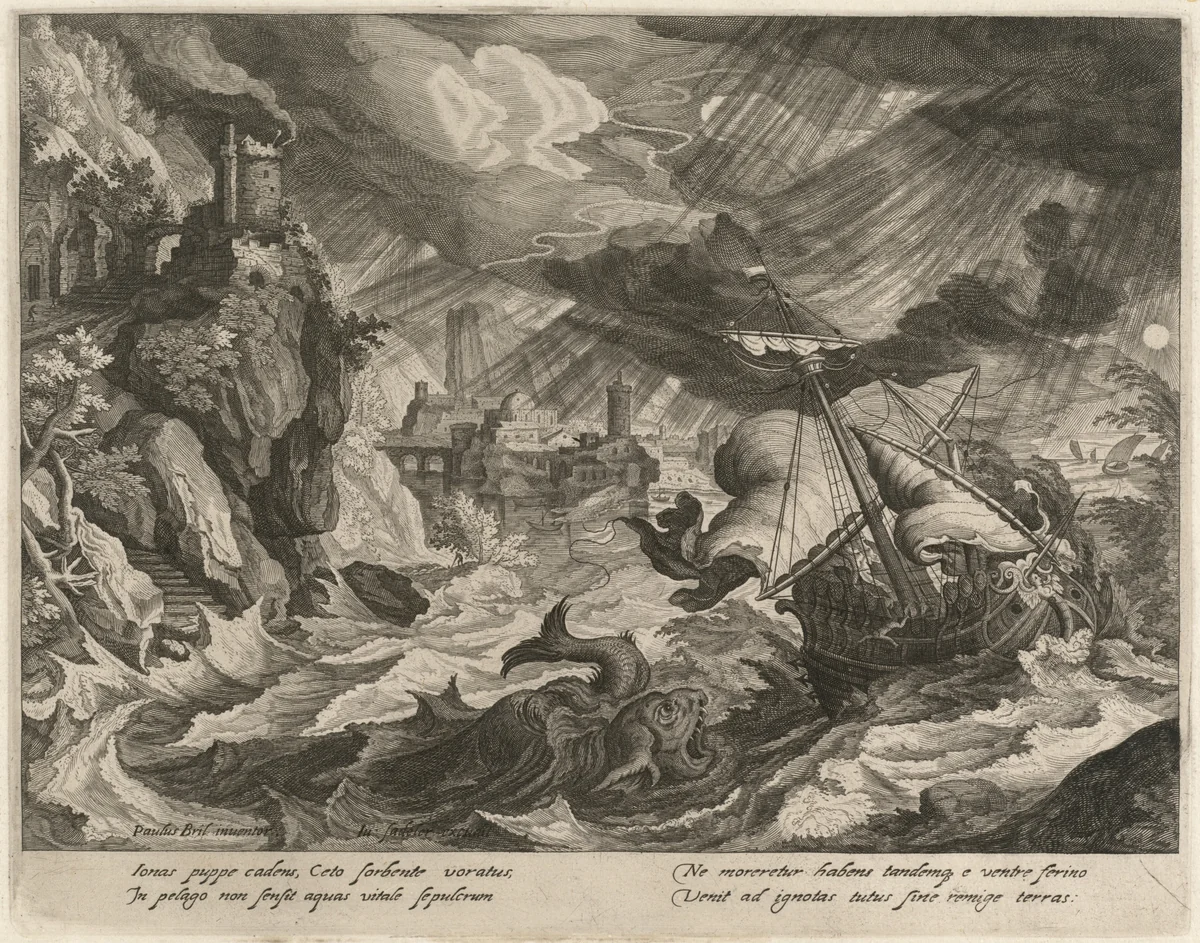 Jonah Thrown into the Stormy Sea by Justus Sadeler
Paul Bril, print, 1610-1620