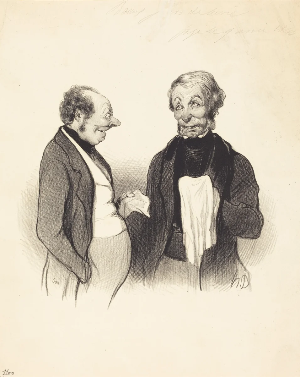 Une Heureuse nouvelle by Honoré Daumier, print, 1844