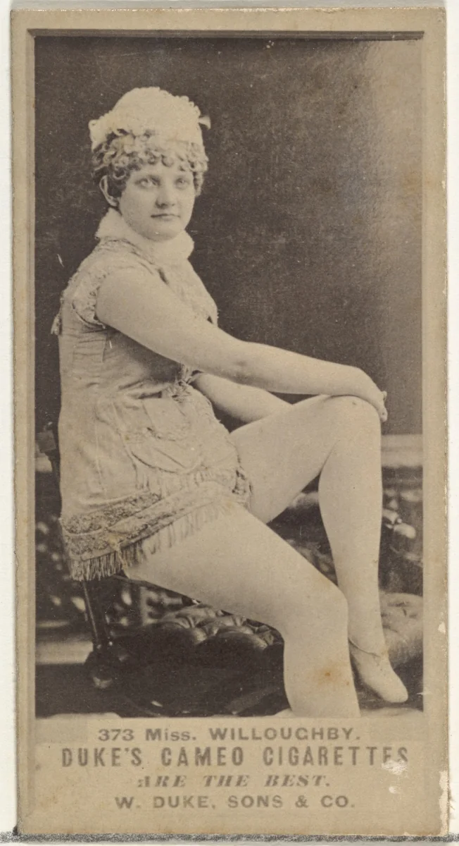 Card Number 373, Miss Willoughby, from the Actors and Actresses series (N145-5) issued by Duke Sons & Co. to promote Cameo Cigarettes by W. Duke, Sons & Co., photograph, 1880-1889