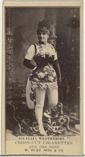 Card Number 616, Eliza Weathersby, from the Actors and Actresses series (N145-3) issued by Duke Sons & Co. to promote Cross Cut Cigarettes by W. Duke, Sons & Co., photograph, 1880-1889