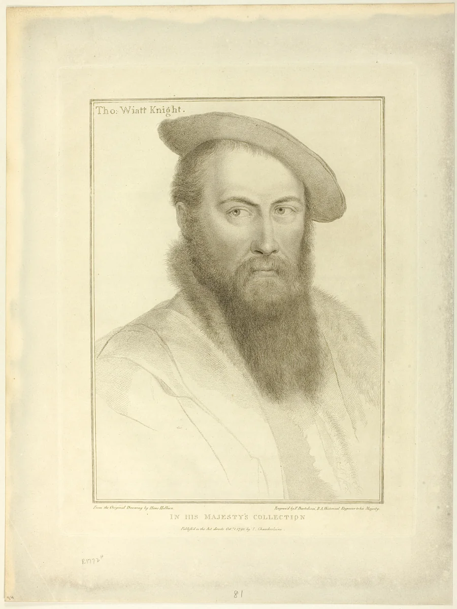 Sir Thomas Wyatt by Francesco Bartolozzi, print, 1793