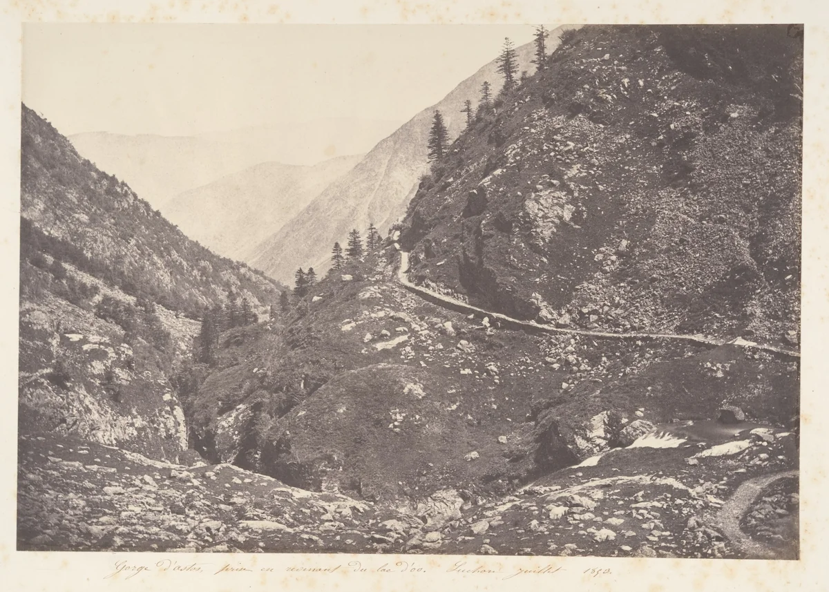 Gorge d'Astos, prise en revenant du lac d'Oo, Luchon by Joseph Vigier, photograph, 1853