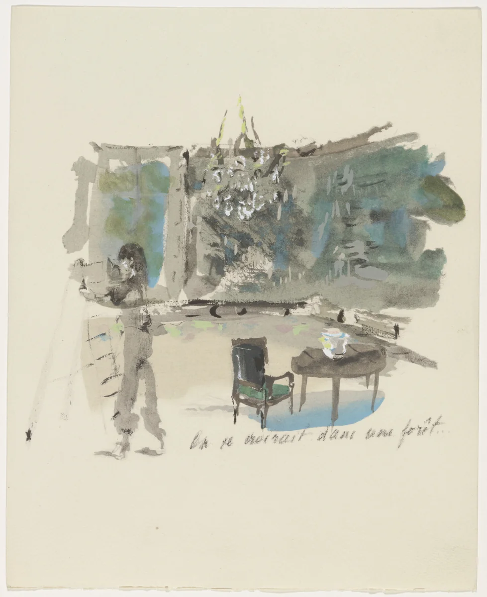 Duplicate of plate (page 165) from Mille Regrets (A Thousand Regrets) by Christian Bérard, illustrated book, 1947