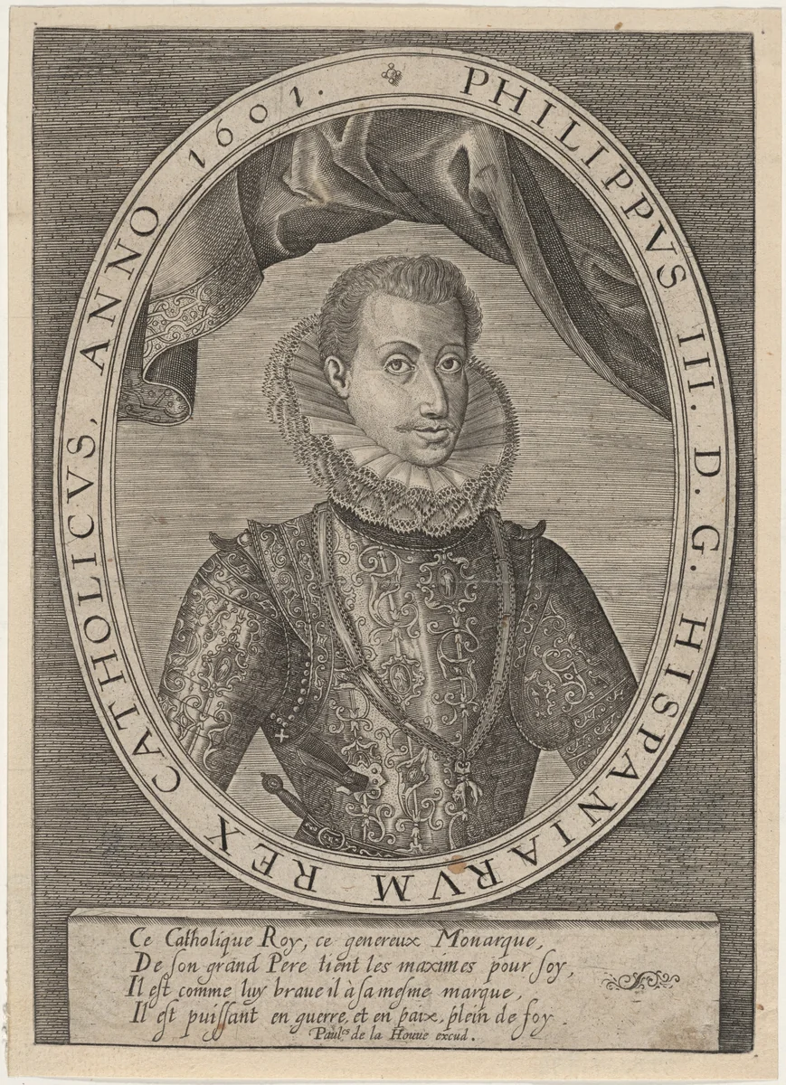 Philip III, King of Spain by Paul de la Houve, print, 1601