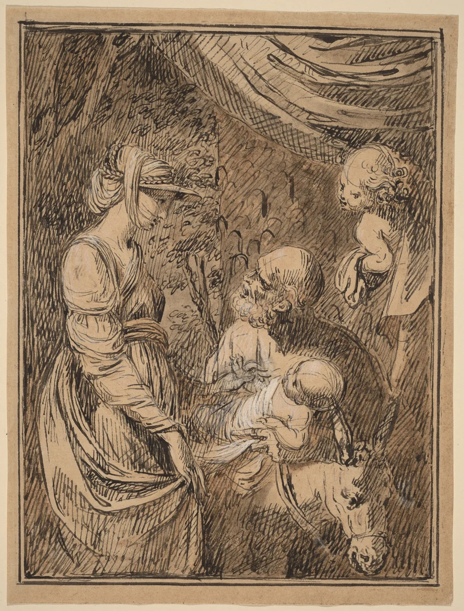 The Flight into Egypt by Benjamin West, drawing, 1800